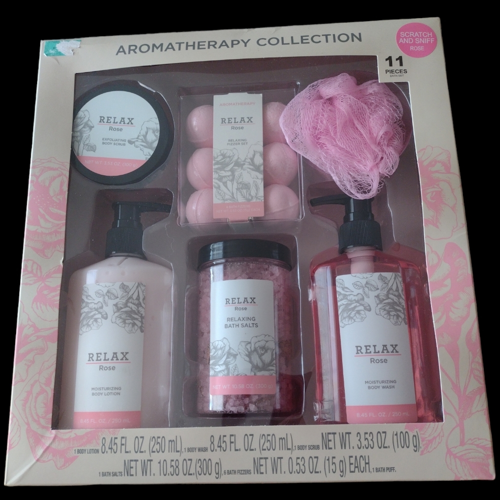 Aromatherapy 11 piece gift set rose scented